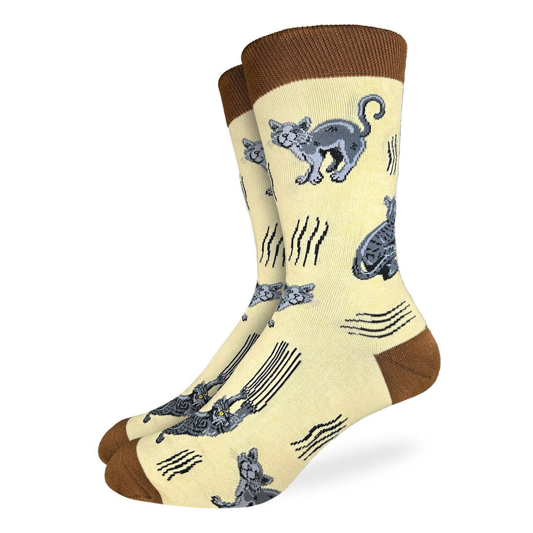 Chaussettes en coton « Coffee Cats » de Good Luck Sock - Medium