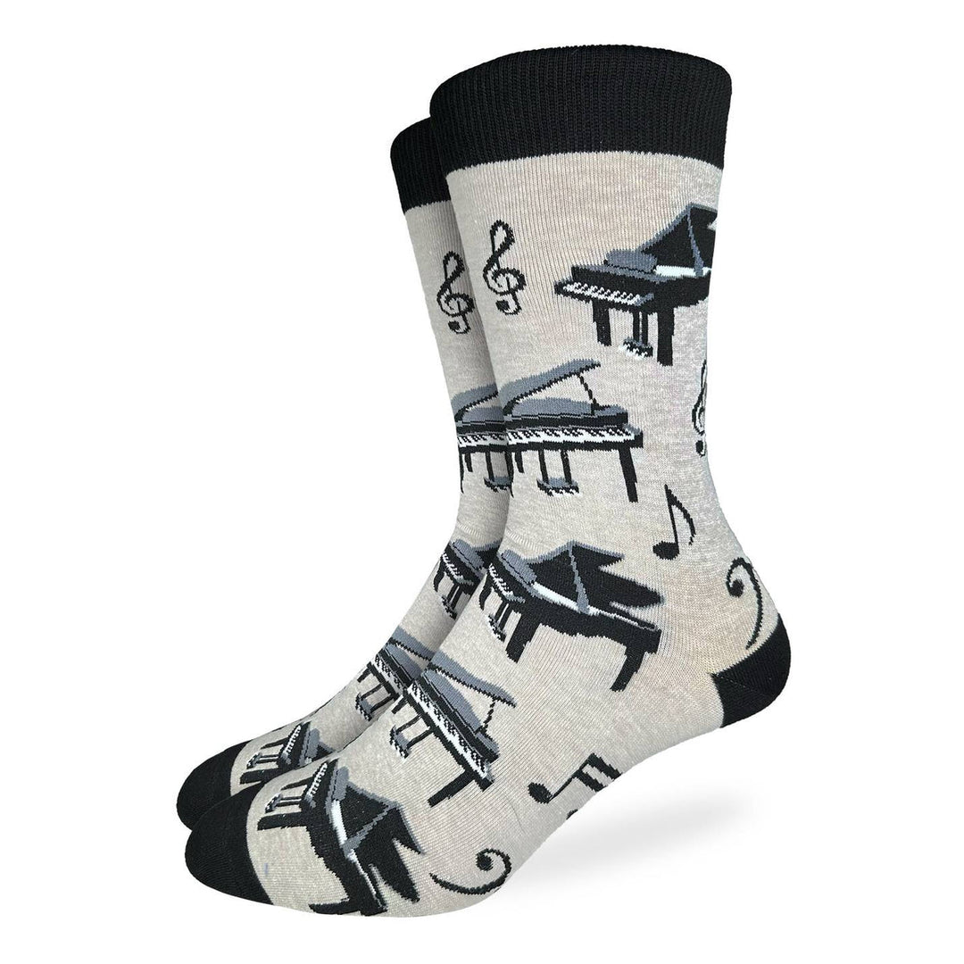 "Piano" Cotton Crew Socks by Good Luck Sock - Large