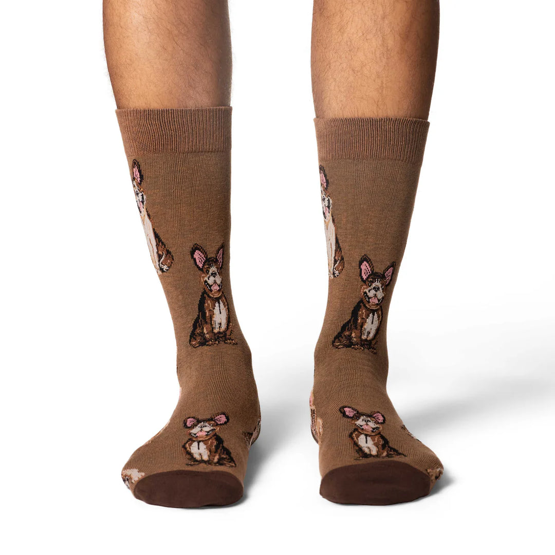 Chaussettes en coton « Bouledogue français » par Good Luck Sock