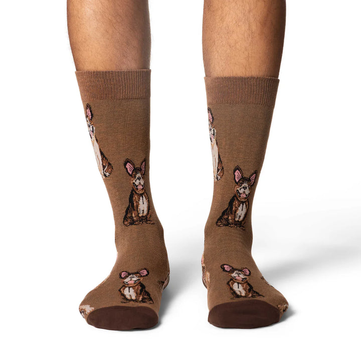 Chaussettes en coton « Bouledogue français » par Good Luck Sock