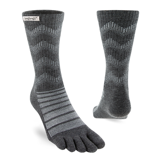 Outdoor Midweight Crew Merino Wool Toe Socks by Injinji - Unisex