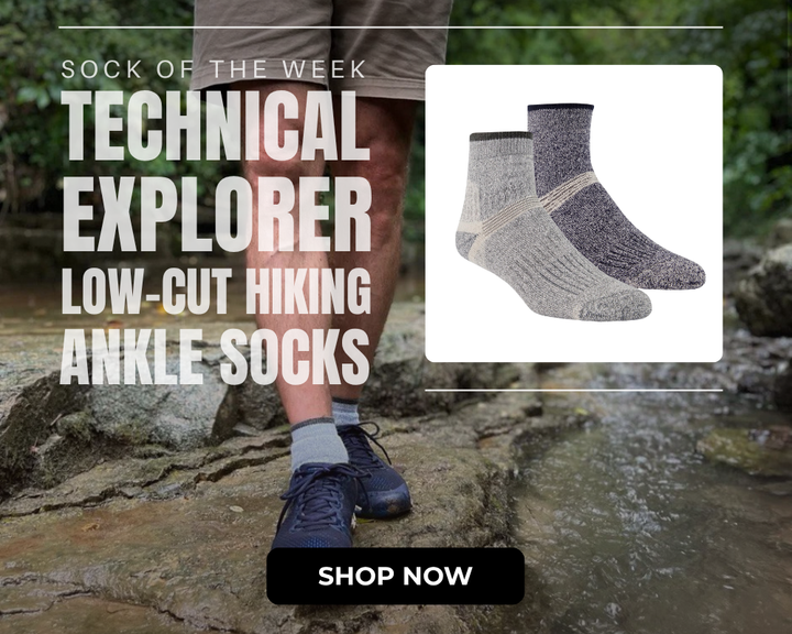 J.B. Field's "Technical Explorer" Merino/Coolmax Low-Cut Hiking Ankle Socks