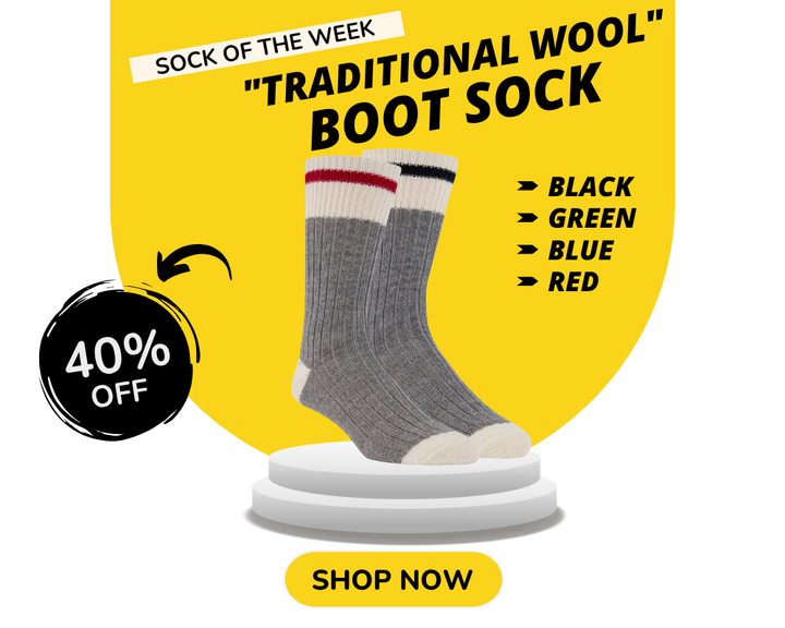J.B. Field's Casual "Traditional Wool" Boot Sock