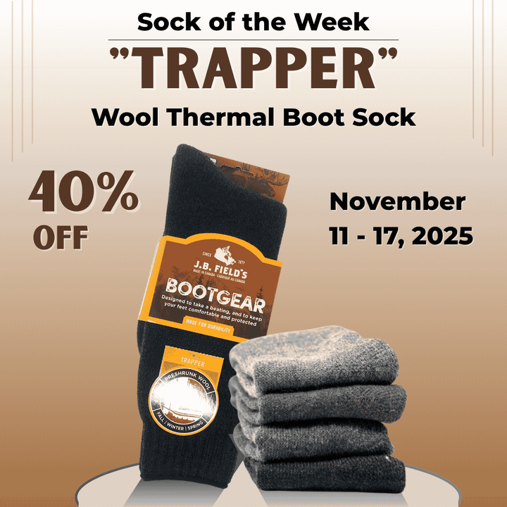 J.B. Field's "Trapper" Wool Thermal Boot Sock