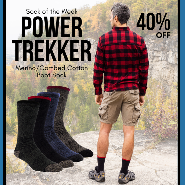 J.B. Field's Hiking "Power Trekker" Merino/Combed Cotton Boot Sock SOCK OF THE WEEK