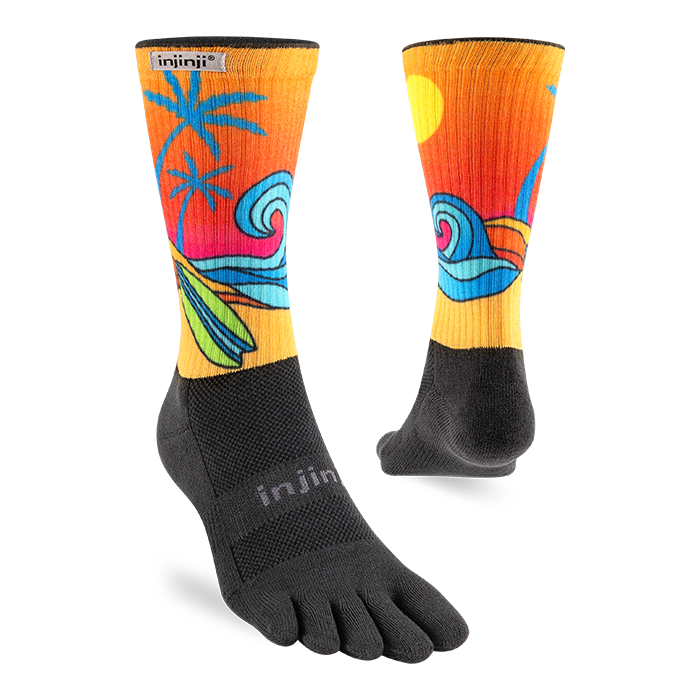 Artist Designed Running Crew Toe Socks - By Injinji