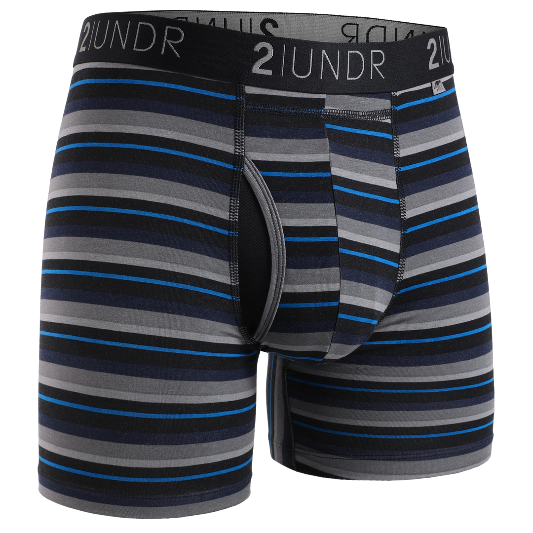 Blue Stripe" Day Shift 6" Boxer Brief by 2UNDR