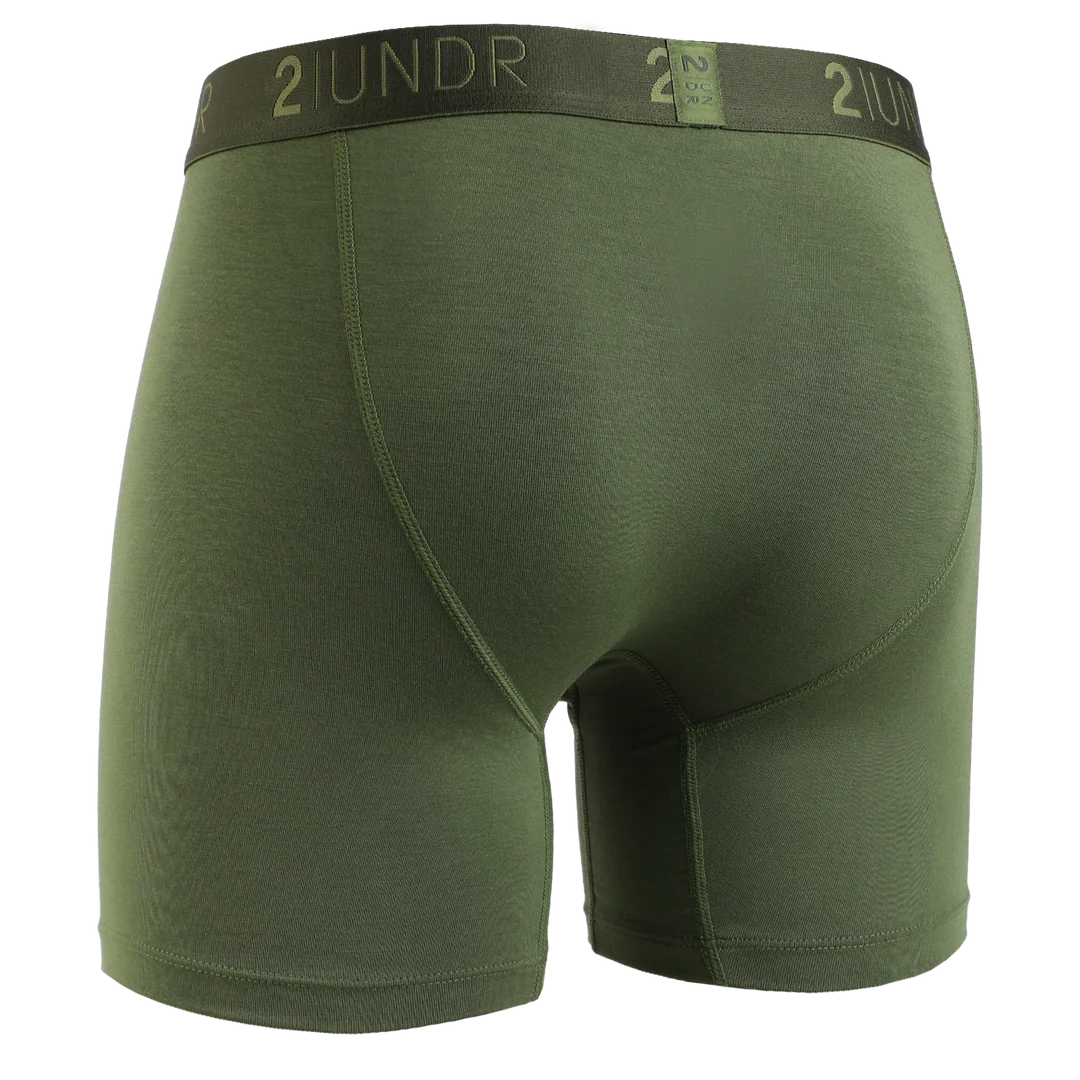 "Army Green" Swing Shift 6" Boxer Brief by 2UNDR