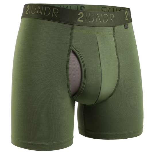 "Army Green" Swing Shift 6" Boxer Brief by 2UNDR