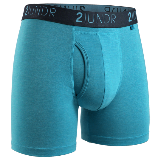 "Turquoise" Day Shift 6" Boxer Brief by 2UNDR
