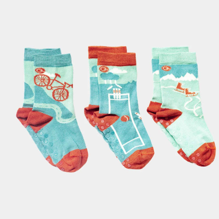 Q for Quinn "Quinn's Sports"  Toddler Socks (3 pairs)