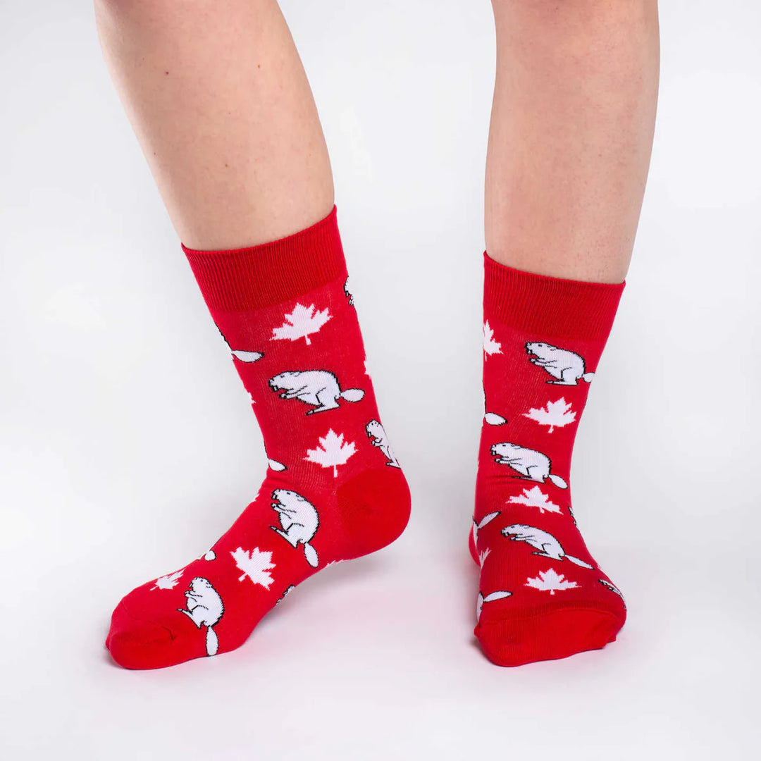 Chaussettes mi-mollet en coton « Canada Beaver » de Good Luck Sock