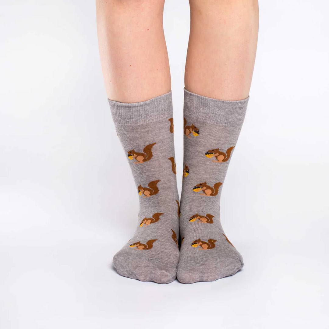 Chaussettes mi-mollet en coton « Écureuil » de Good Luck Sock