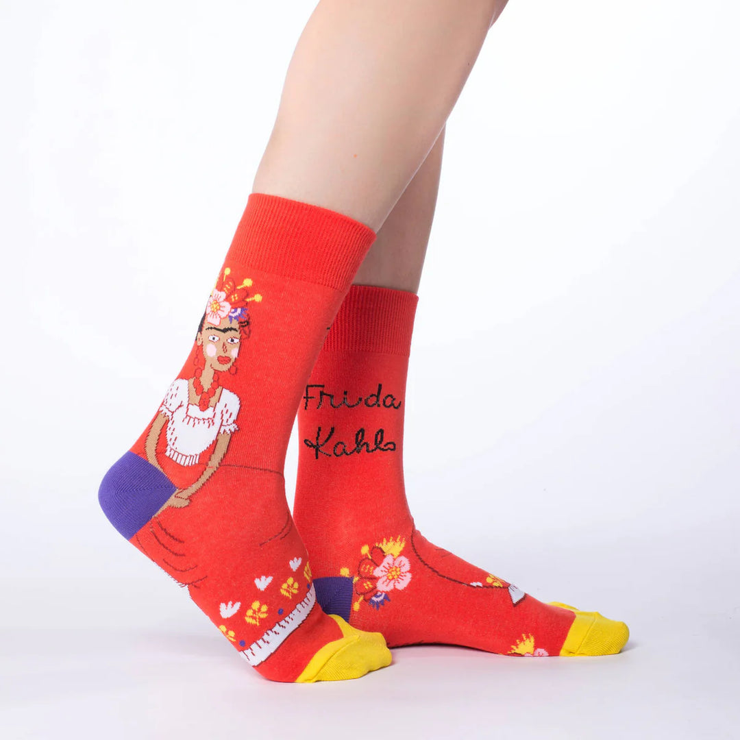Chaussettes en coton « Frida Kahlo » de Good Luck Sock - Medium