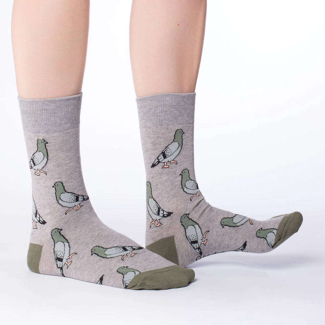 Chaussettes mi-mollet en coton « Pigeons » de Good Luck Sock