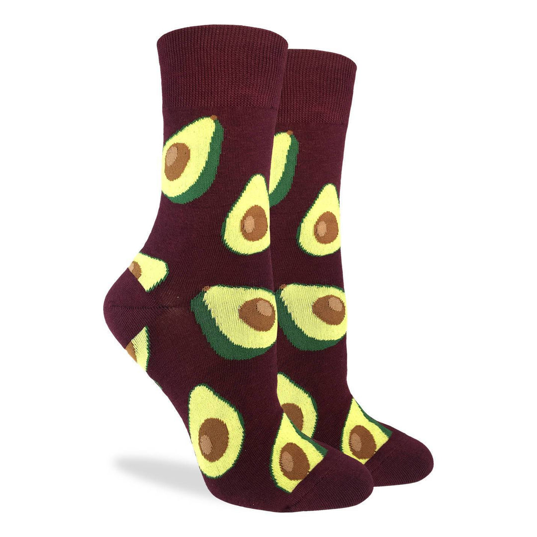 "Red Avocado" Cotton Crew Socks by Good Luck Sock - Medium