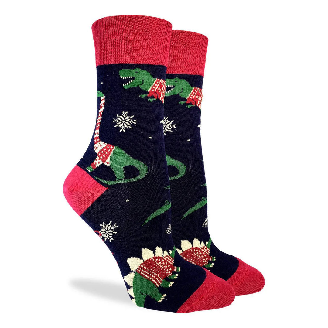Chaussettes en coton « Pull de Noël Dinosaure » par Good Luck Sock