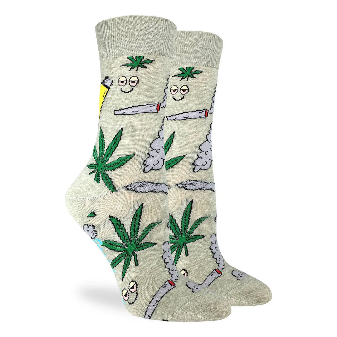 "Stoned Marijuana" Cotton Crew Socks by Good Luck Sock