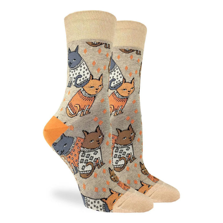 Chaussettes en coton « Sweater Cats » de Good Luck Sock