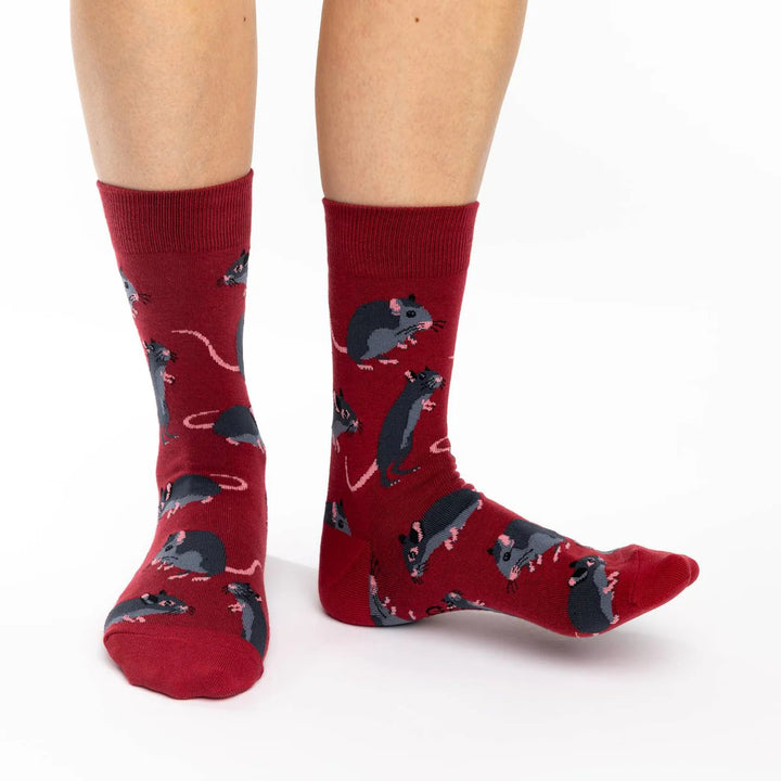"Rats" Cotton Crew Socks by Good Luck Sock