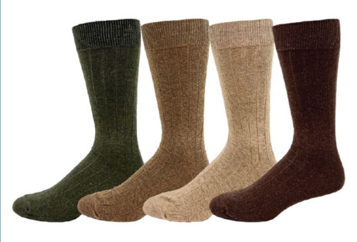 "Cotton Broad Ribbed" Crew Socks by Key - Large