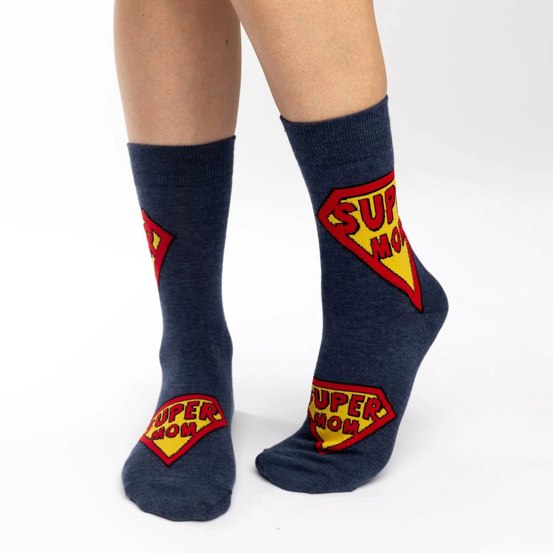 Chaussettes en coton « Super Mom » de Good Luck Sock - Medium 
