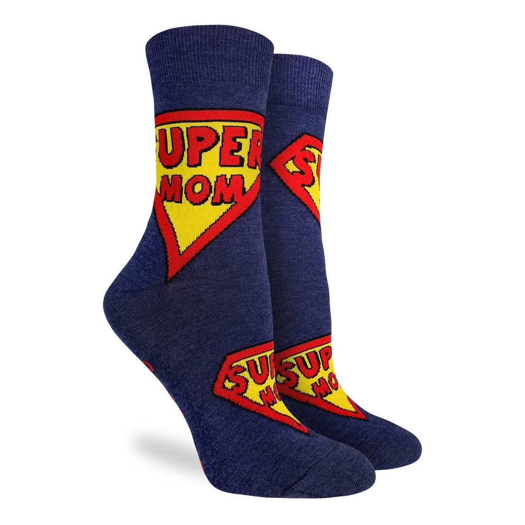 Chaussettes en coton « Super Mom » de Good Luck Sock - Medium 