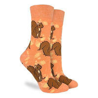 Chaussettes mi-mollet « Écureuil orange » de Good Luck Sock