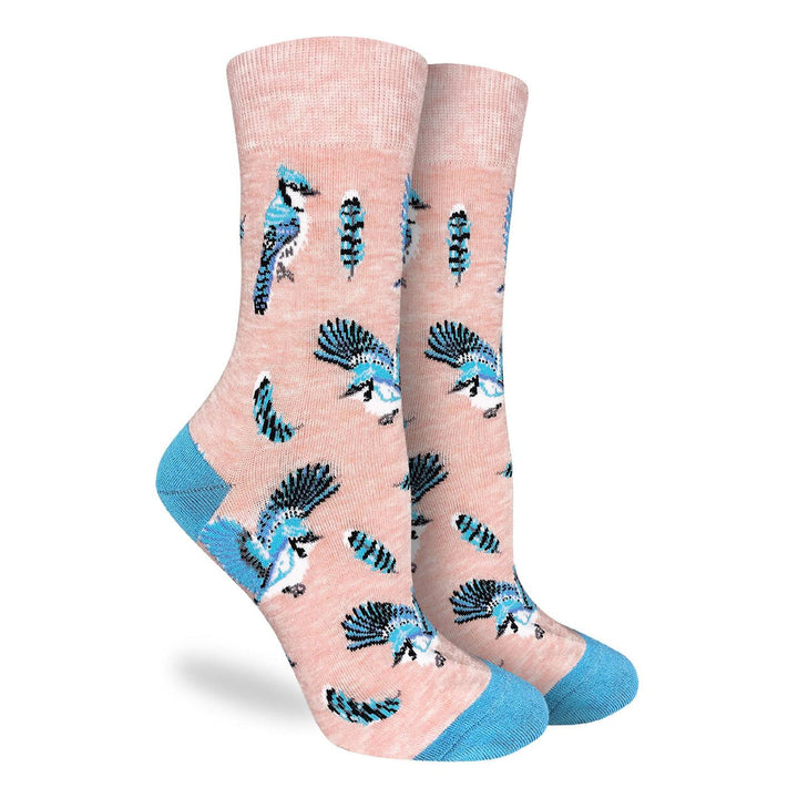 "Blue Jays" Cotton Crew Socks by Good Luck Sock -Medium