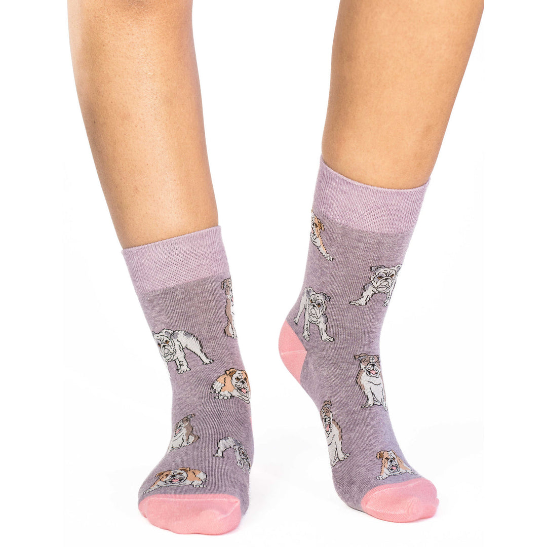 " Bulldogs" Cotton Crew Socks by Good Luck Sock - Medium