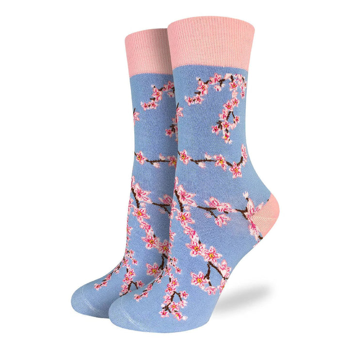 Chaussettes mi-mollet en coton « Fleurs de cerisier » par Good Luck Sock