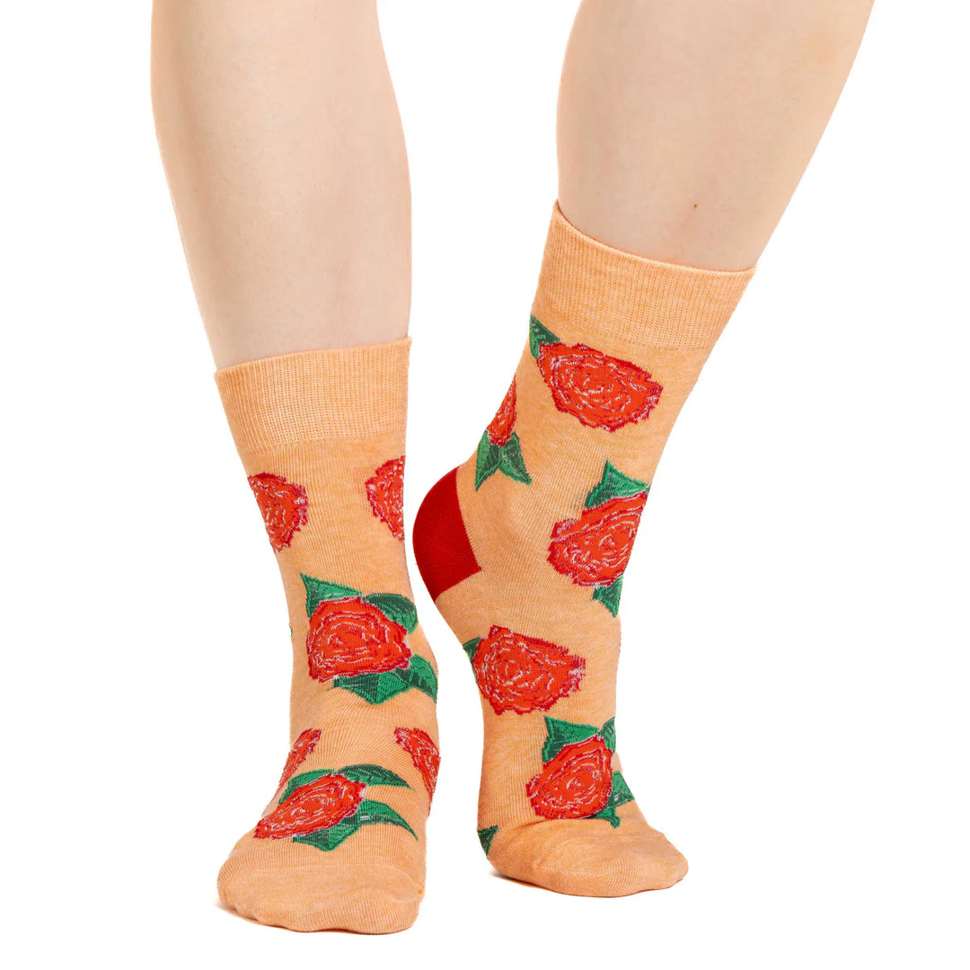 Chaussettes mi-mollet en coton « Tournesols » de Good Luck Sock