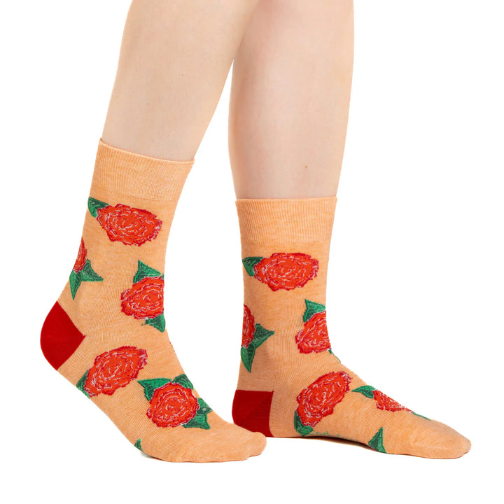 Chaussettes mi-mollet en coton « Tournesols » de Good Luck Sock