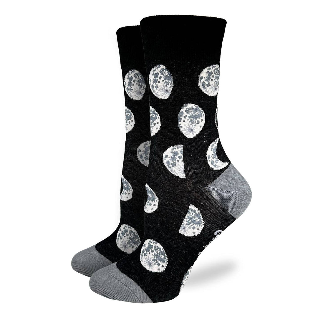 "Phases of the Moon" Cotton Crew Socks by Good Luck Sock