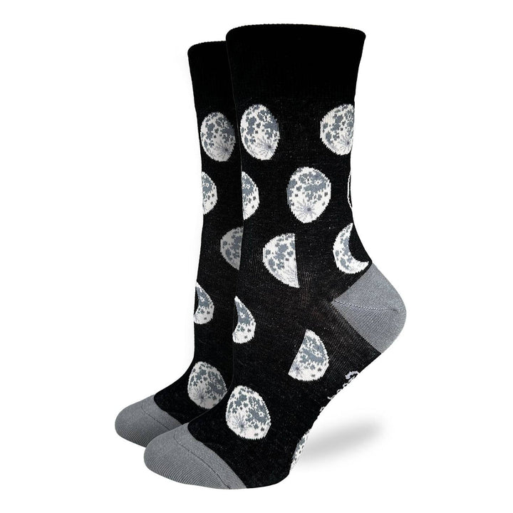 "Phases of the Moon" Cotton Crew Socks by Good Luck Sock