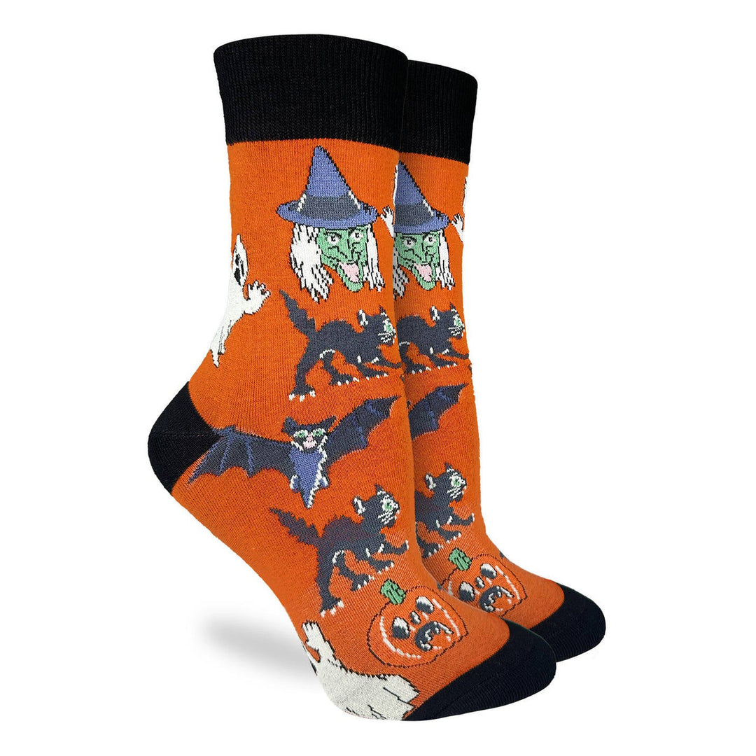 "Retro Halloween" Crew Socks by Good Luck Sock - Medium
