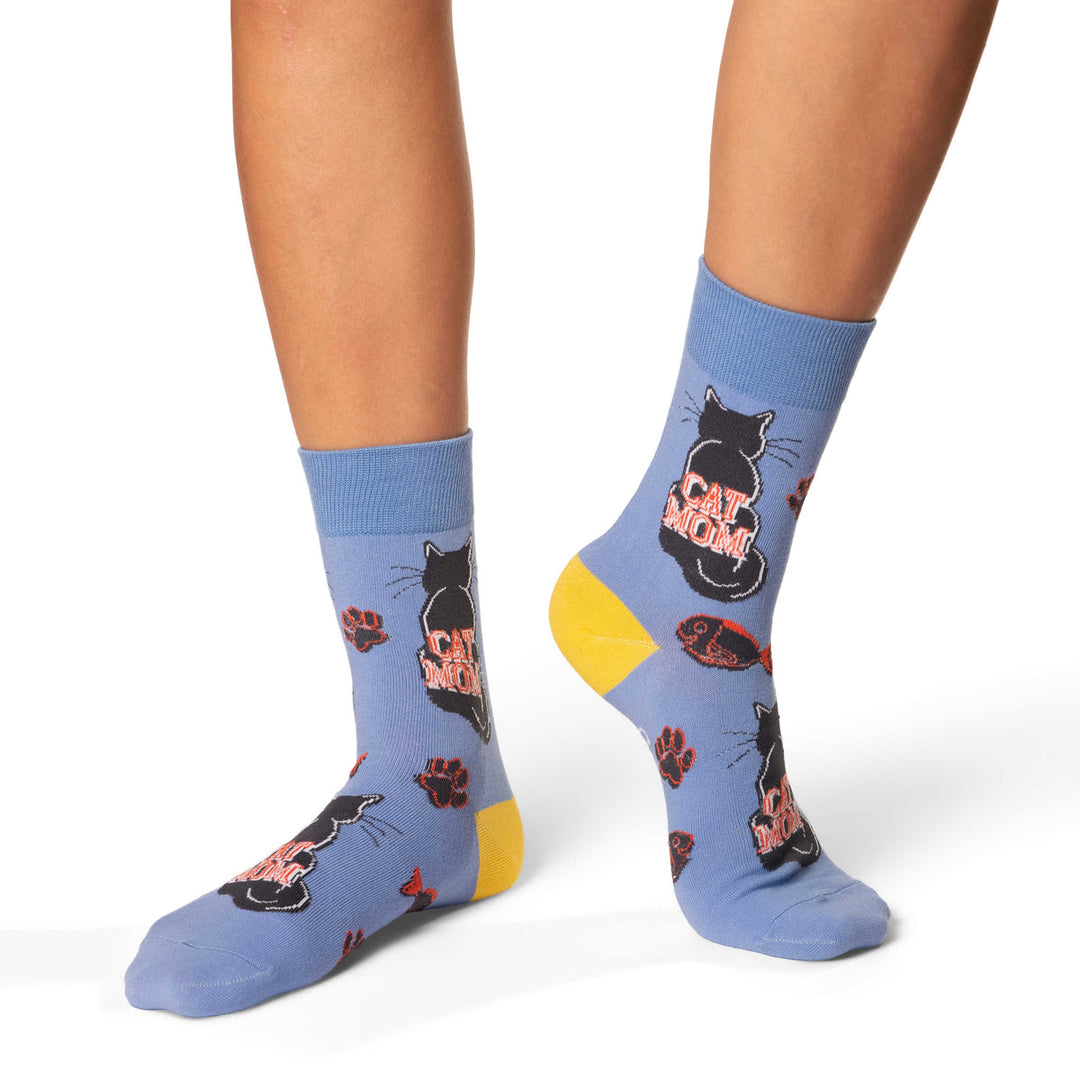 Chaussettes en coton « Chat dans une boîte » de Good Luck Sock - Medium