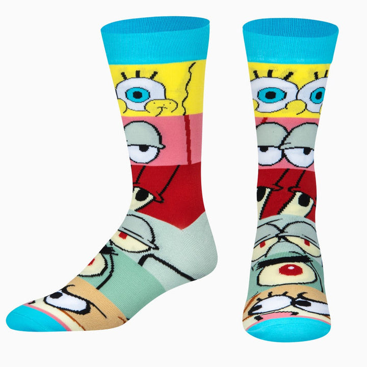 "Spongebob Mashup" Cotton Blend Crew Socks by ODD Sox