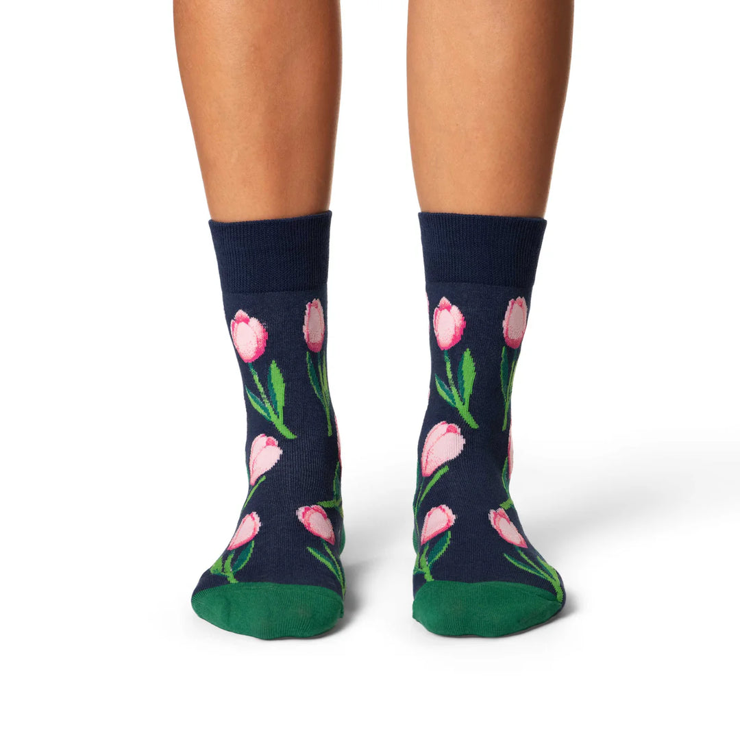 Chaussettes mi-mollet en coton « Tournesols » de Good Luck Sock