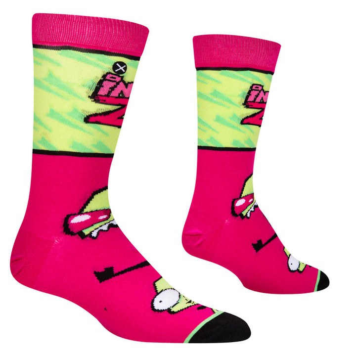 "Invader Zim" Cotton Blend Crew Socks by ODD Sox