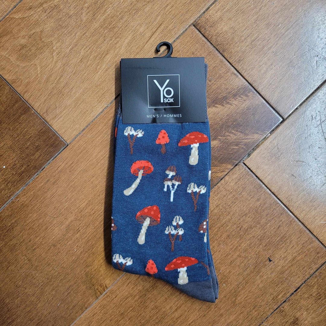 Chaussettes mi-mollet « Champignons » par YO Sox - Grande taille 