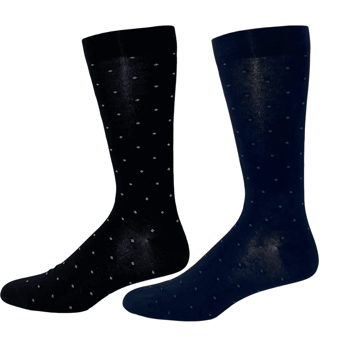 "Non-Elastic Neat Allover" Diabetic Bamboo Dres Socks by Wellness - Large