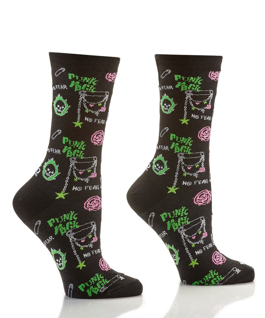 Retro Floral Cotton Dress Crew Socks by YO Sox -Medium