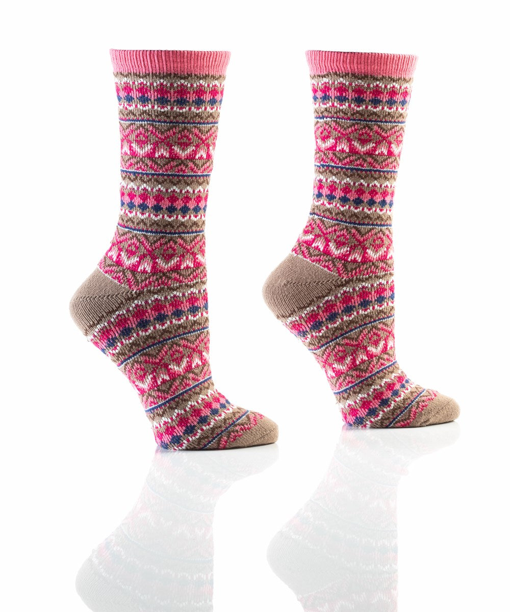 "Pink/Red Softies" Crew Socks by YO Sox - Medium