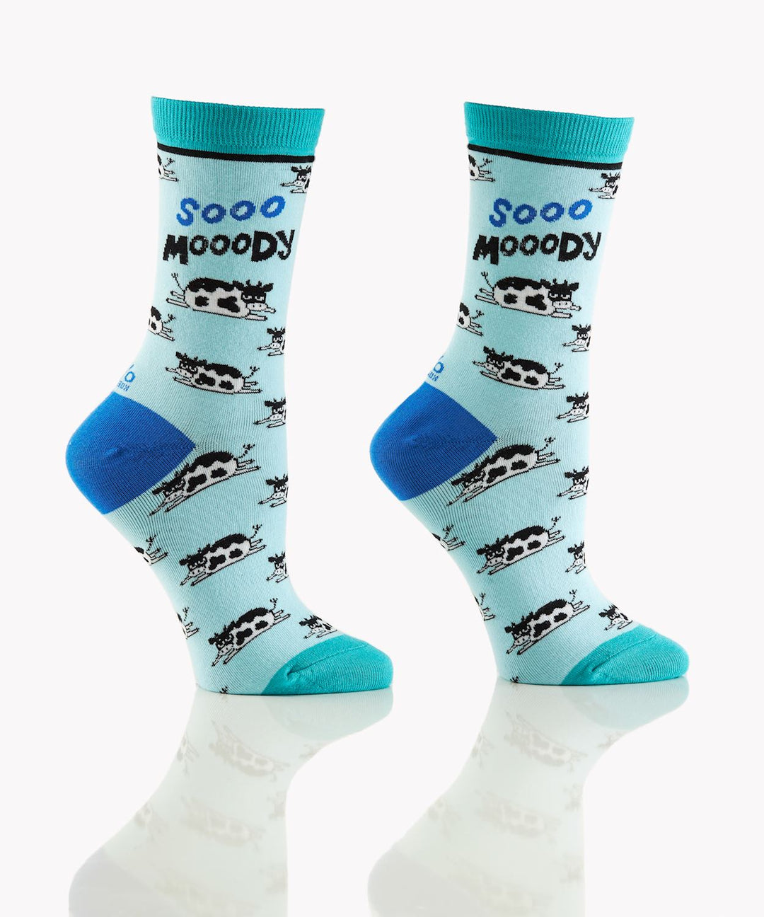 "Soo Mooody" Cotton Dress Crew Socks by YO Sox - Medium