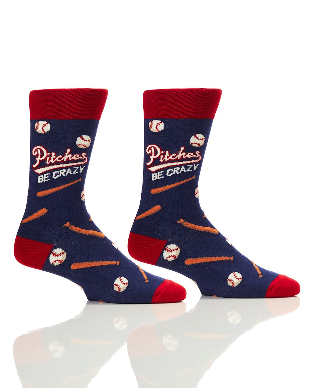 "Pitches Be Crazy" Cotton Dress Crew Socks by YO Sox - Large