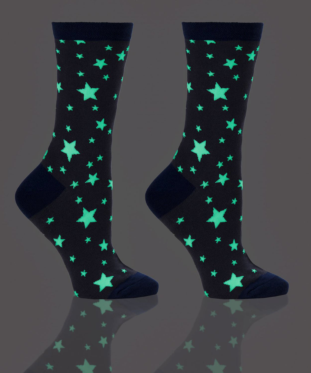 "Glow Stars" Cotton Dress Crew Socks by YO Sox-Medium