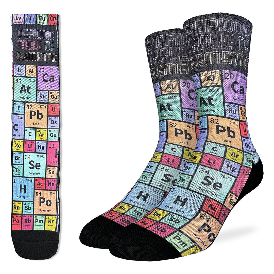 "Periodic Table of Elements" Crew Socks by Good Luck Sock - Large
