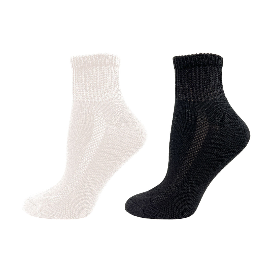 Cotton Casual "Half Cushion Sole Ankle" Diabetic Socks by Wellness - Medium