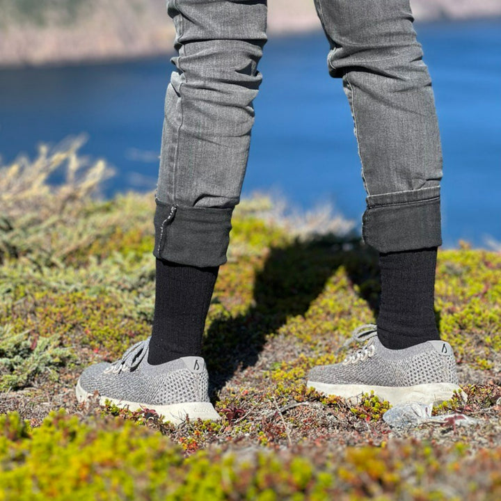 74% Merino Wool Hiking Sock Obsidian Black